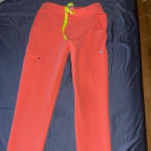 Figs xxs hot coral yola bottoms